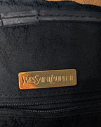 Yves Saint Laurent Vintage Woven Canvas Boston Bag