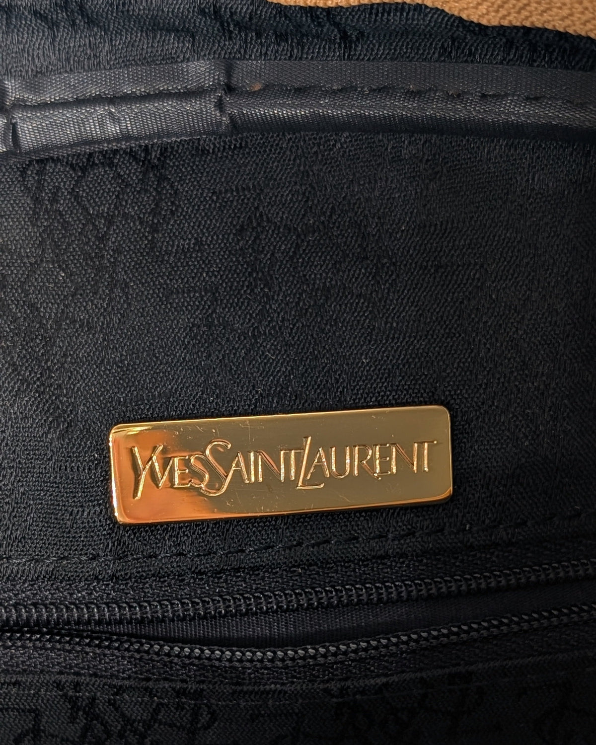 Yves Saint Laurent Vintage Woven Canvas Boston Bag