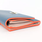 Fendi Selleria Continental Wallet Leder Blau neuwertig