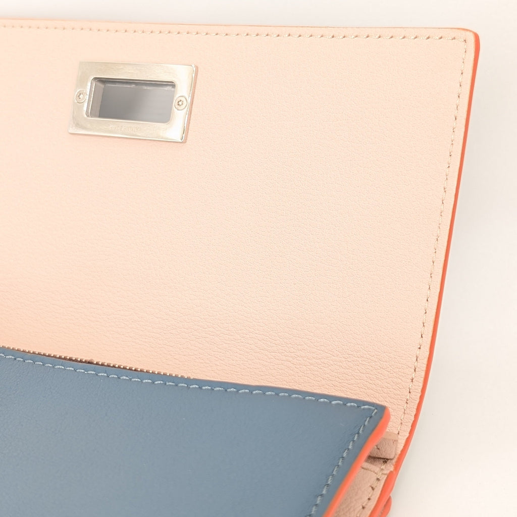 Fendi Selleria Continental Wallet Leder Blau neuwertig