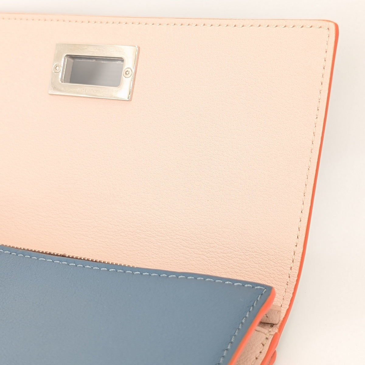 Fendi Selleria Continental Wallet Leder Blau neuwertig