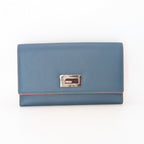 Fendi Selleria Continental Wallet Leder Blau neuwertig