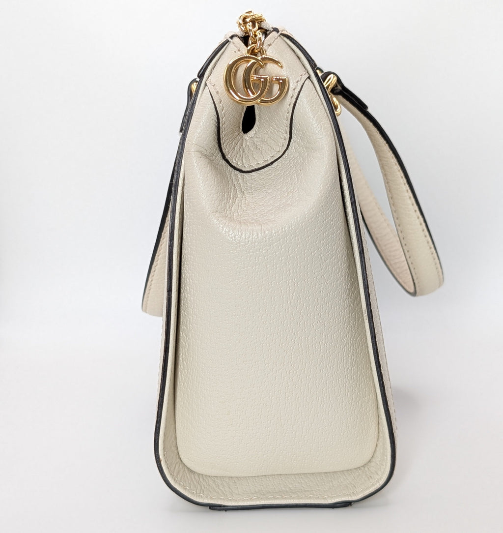 Gucci Ophidia Small Tote Bag Leder Creme