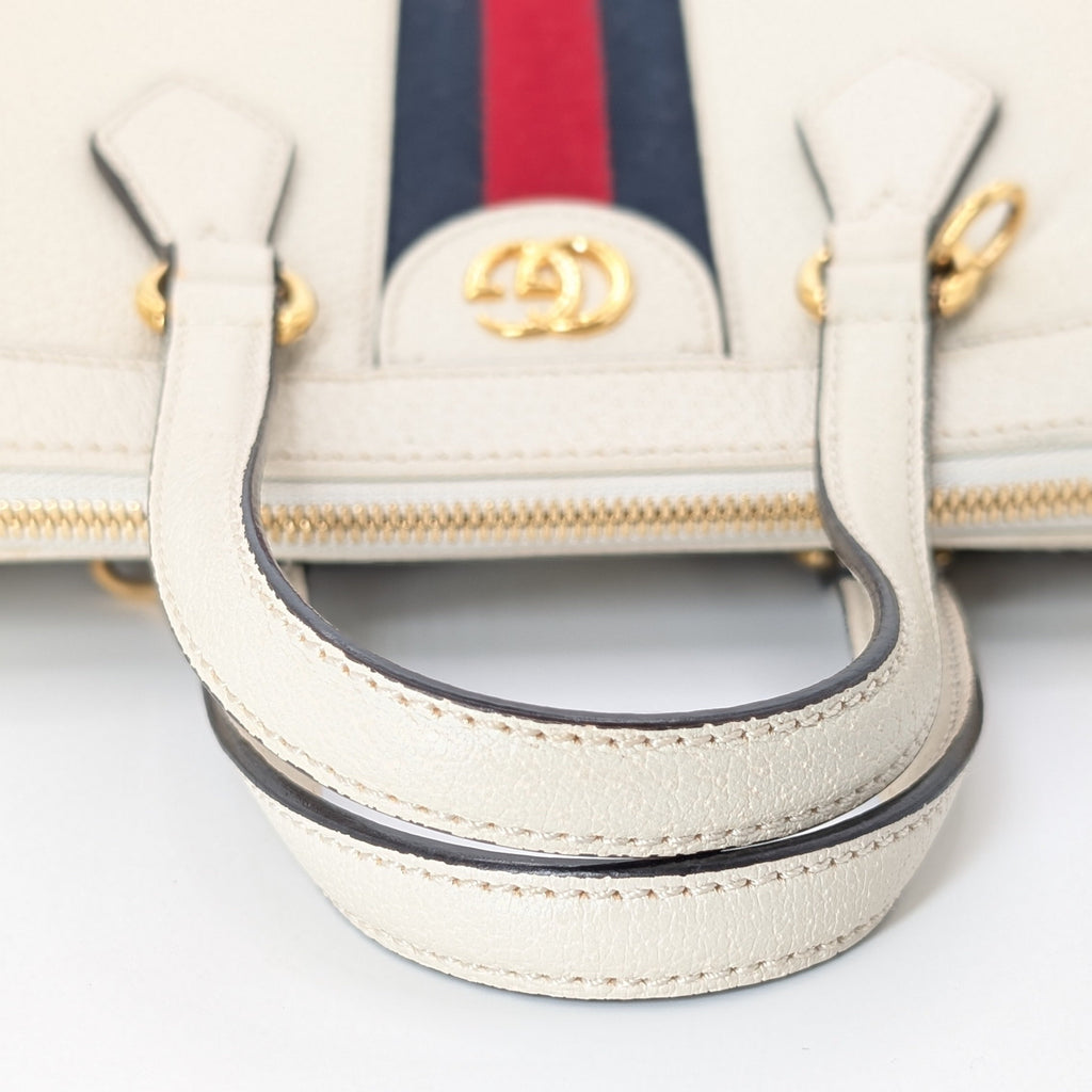 Gucci Ophidia Small Tote Bag Leder Creme