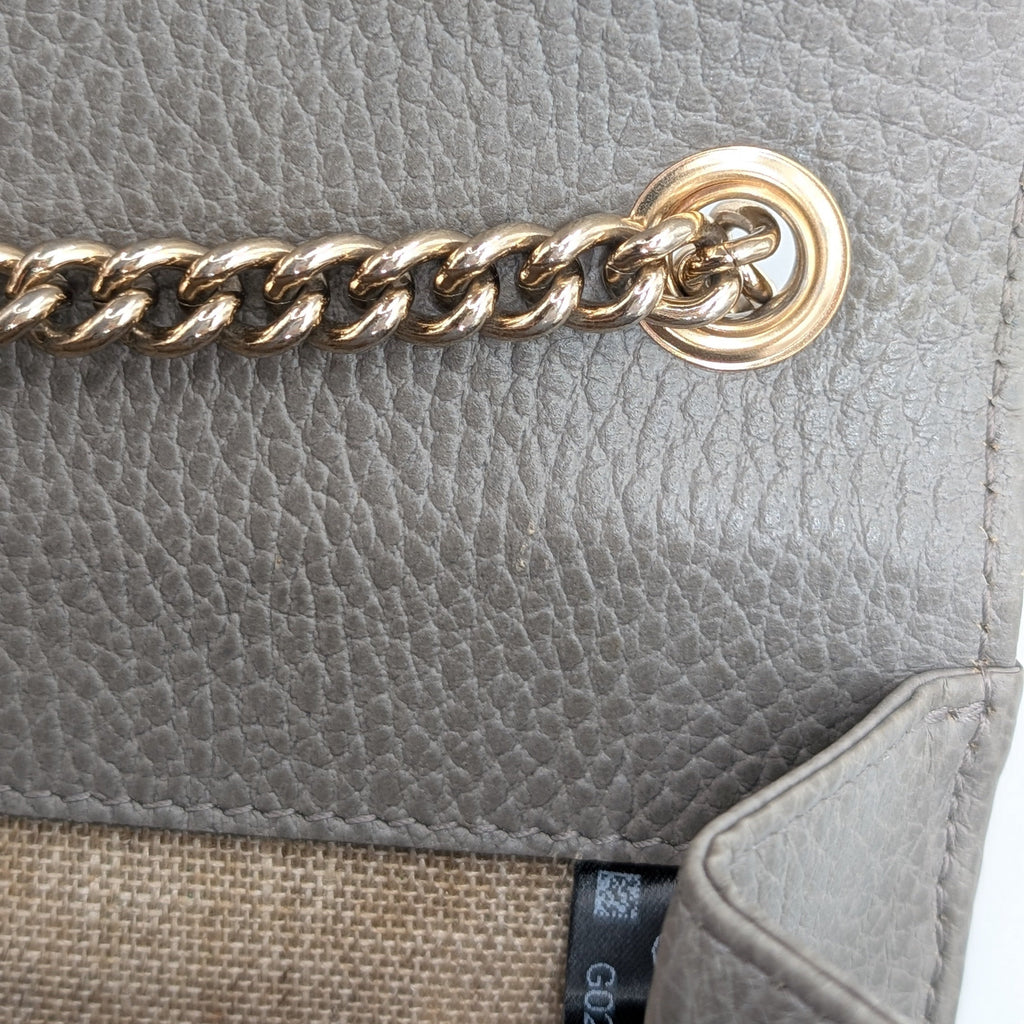Gucci Interlocking G Small Shoulder Bag Leder Grau