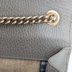 Gucci Interlocking G Small Shoulder Bag Leder Grau