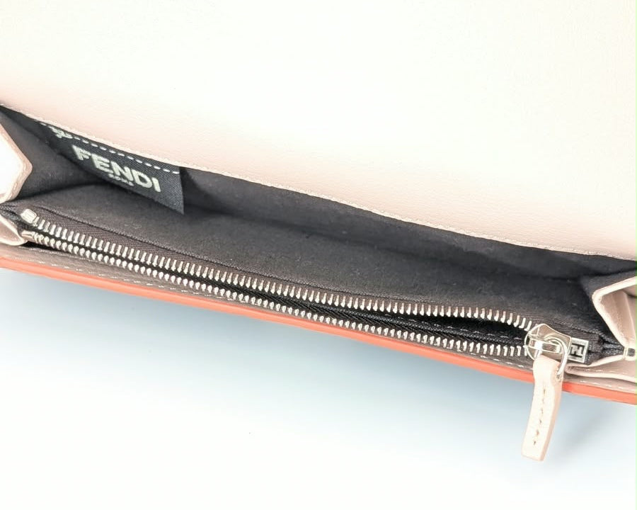 Fendi Selleria Continental Wallet Leder Blau neuwertig