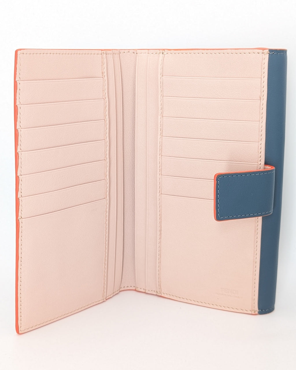 Fendi Selleria Continental Wallet Leder Blau neuwertig