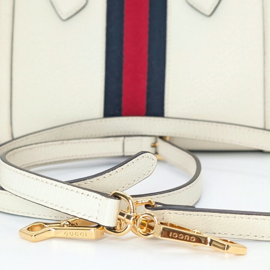 Gucci Ophidia Small Tote Bag Leder Creme