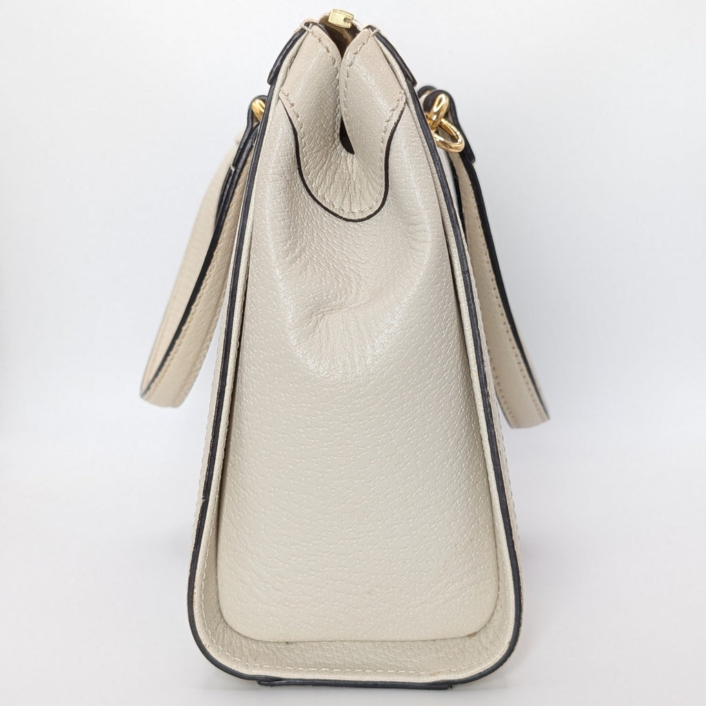 Gucci Ophidia Small Tote Bag Leder Creme
