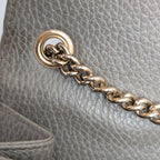 Gucci Interlocking G Small Shoulder Bag Leder Grau