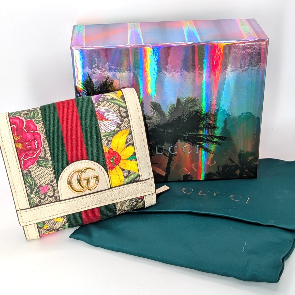 Gucci Ophidia GG Flora Small Wallet mit Box und Staubbeutel