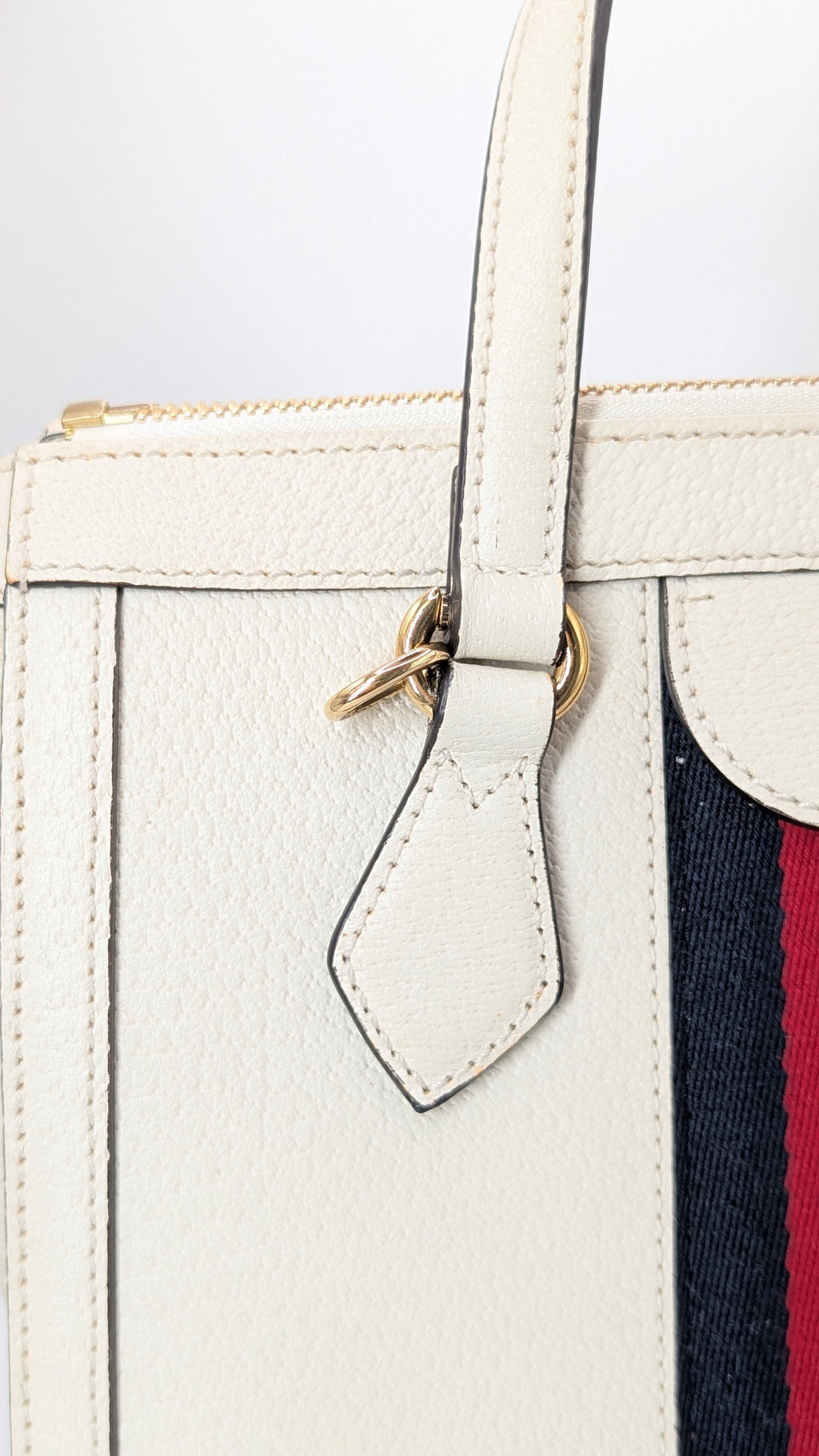 Gucci Ophidia Small Tote Bag Leder Creme
