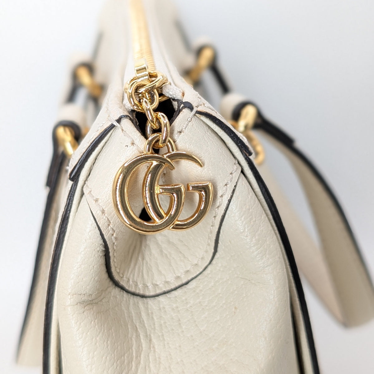 Gucci Ophidia Small Tote Bag Leder Creme