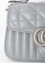 Gucci GG Marmont Monochrome Top Handle Flap Mini Grau