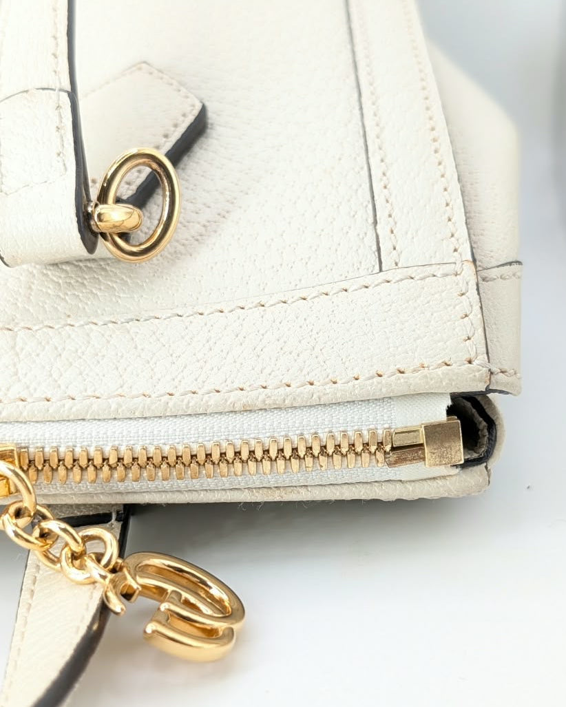 Gucci Ophidia Small Tote Bag Leder Creme