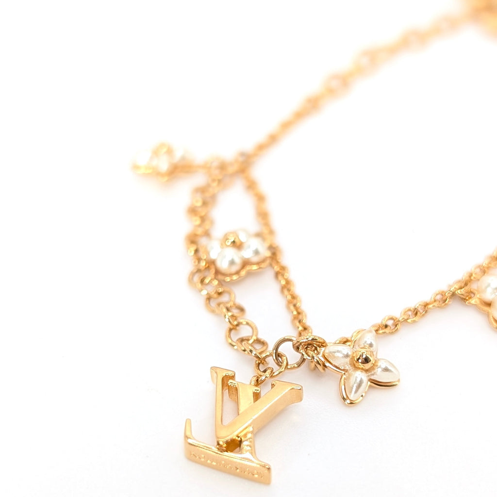 Louis Vuitton LV Floragram Armband M0940A in Gold und Weiß