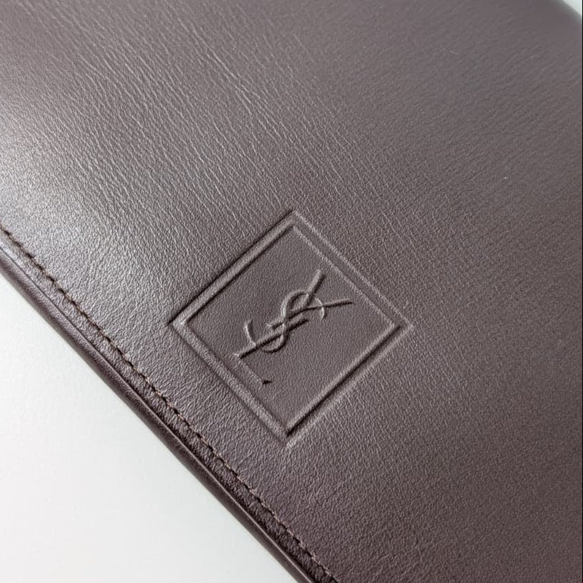 Yves Saint Laurent Long Wallet aus braunem Leder