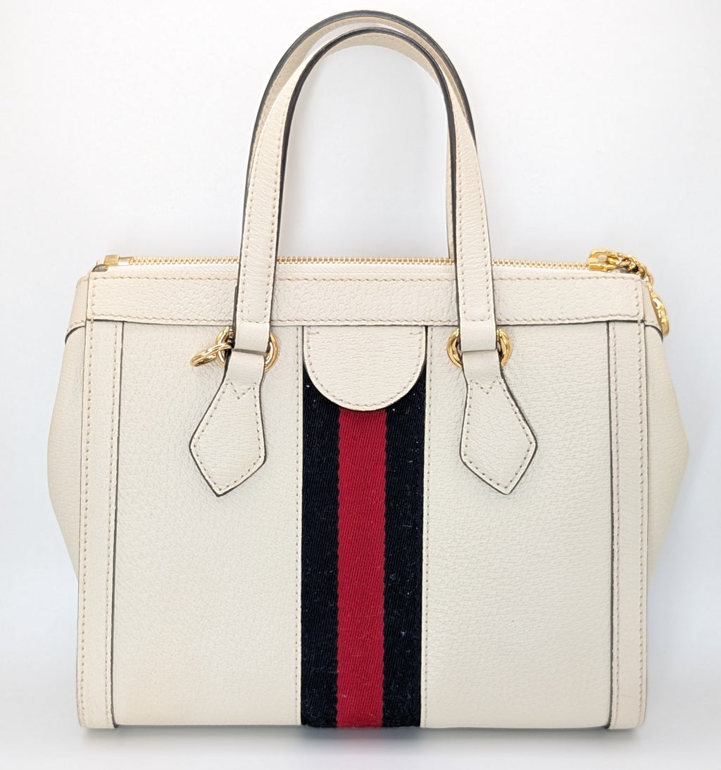 Gucci Ophidia Small Tote Bag Leder Creme