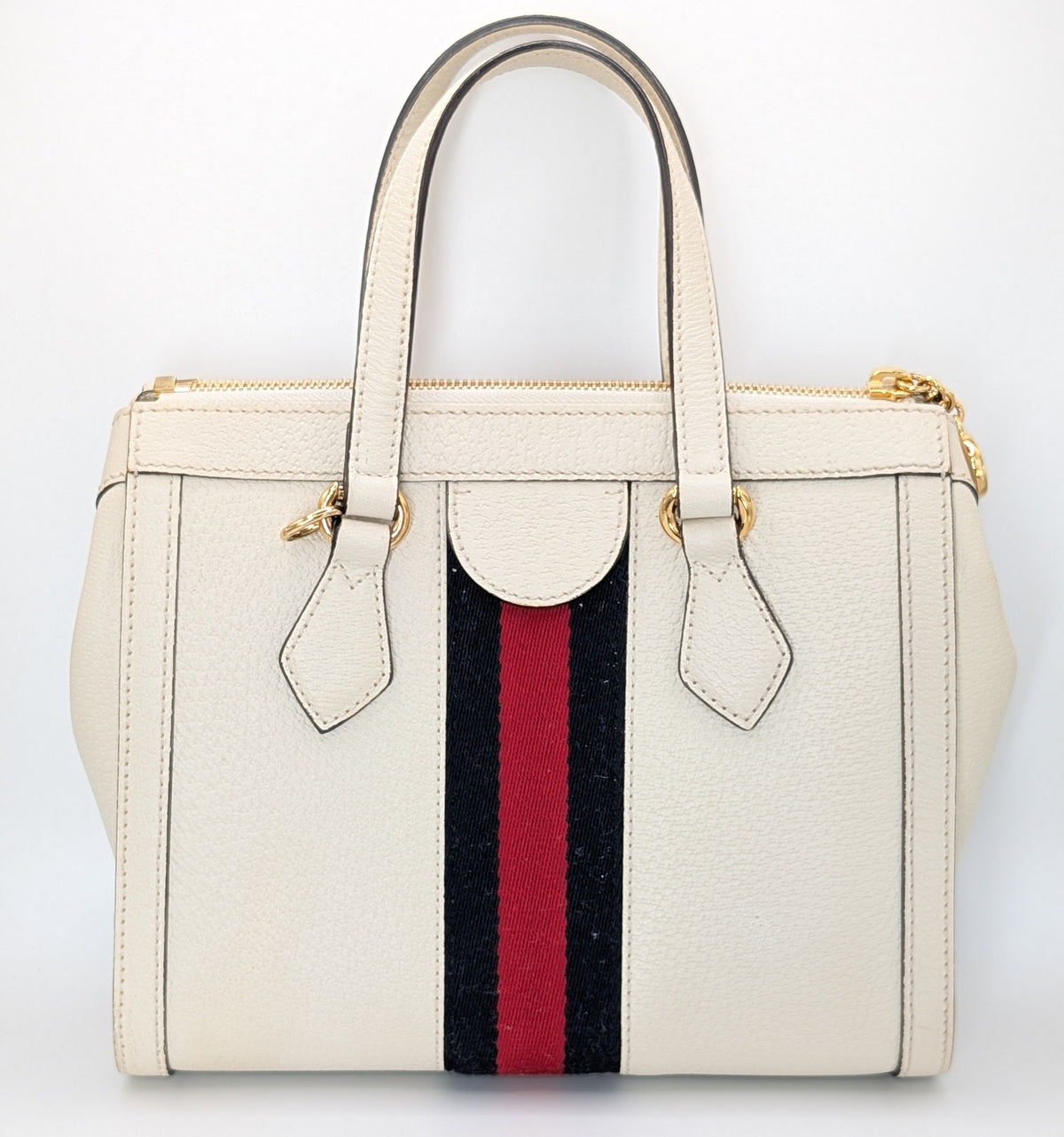 Gucci Ophidia Small Tote Bag Leder Creme