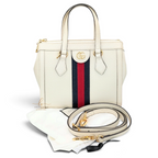 Gucci Ophidia Small Tote Bag Leder Creme