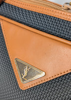 Yves Saint Laurent Vintage Woven Canvas Boston Bag
