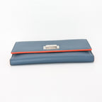 Fendi Selleria Continental Wallet Leder Blau neuwertig