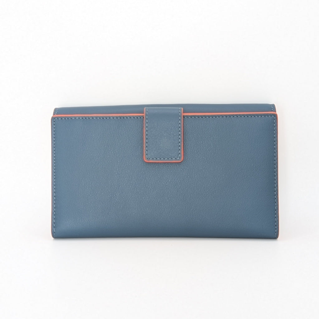 Fendi Selleria Continental Wallet Leder Blau neuwertig