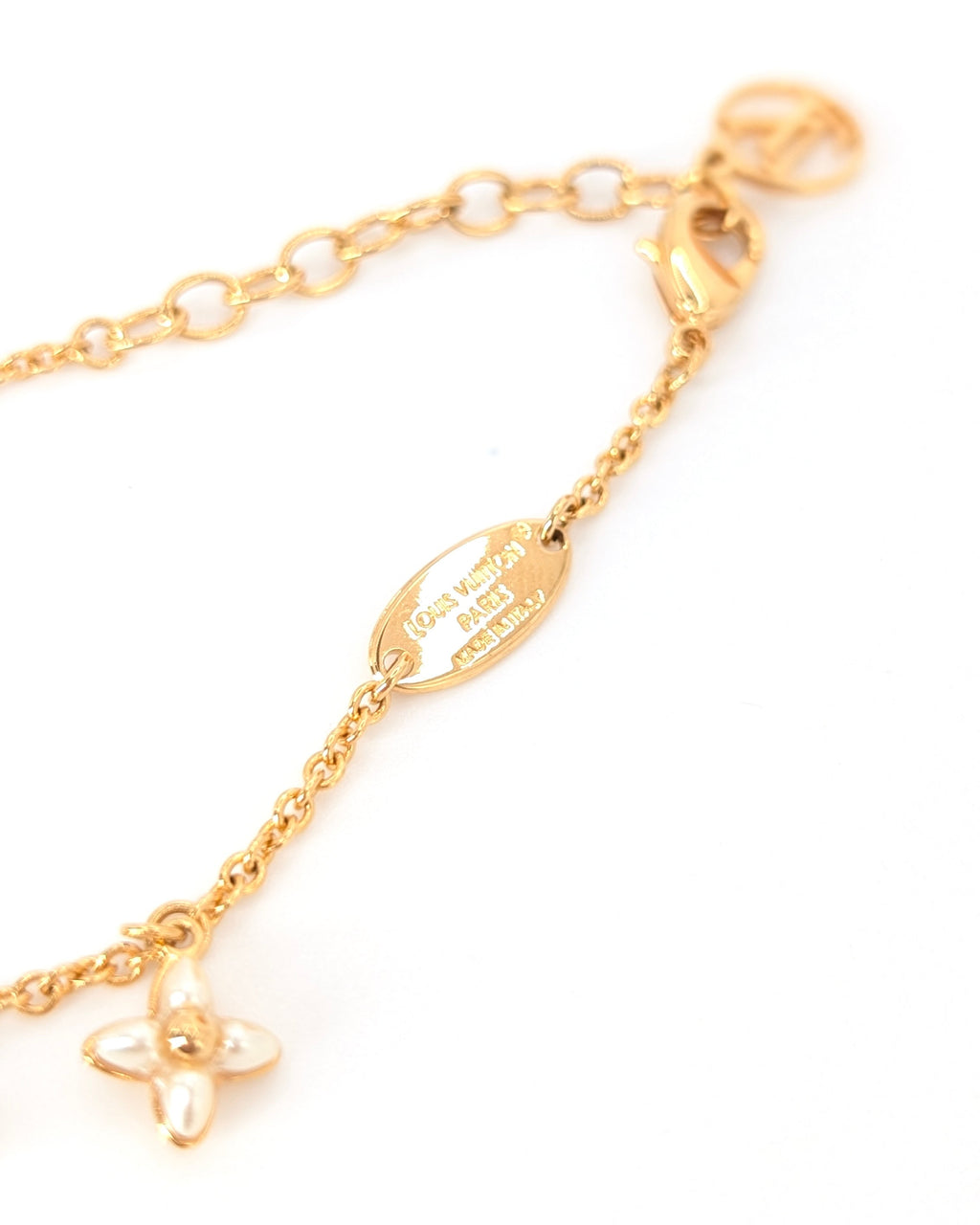 Louis Vuitton LV Floragram Armband M0940A in Gold und Weiß