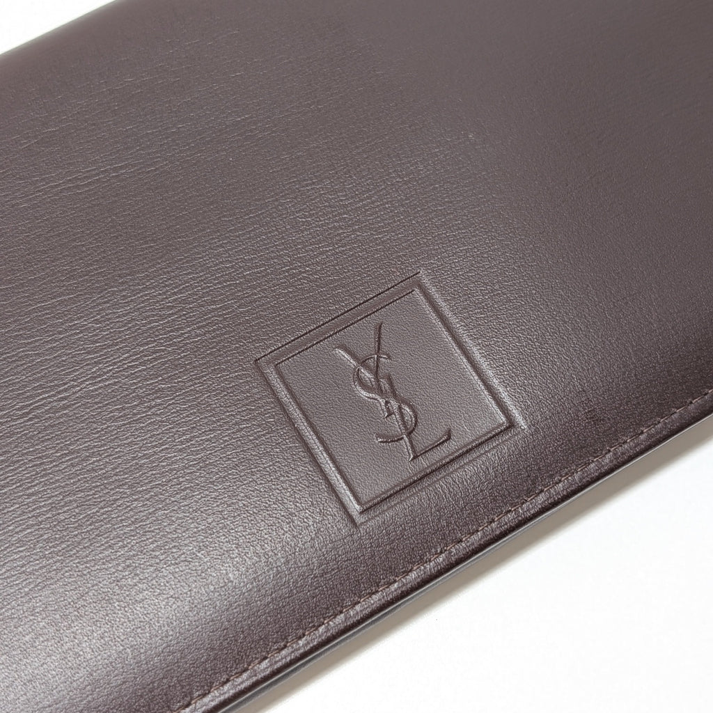 Yves Saint Laurent Long Wallet aus braunem Leder