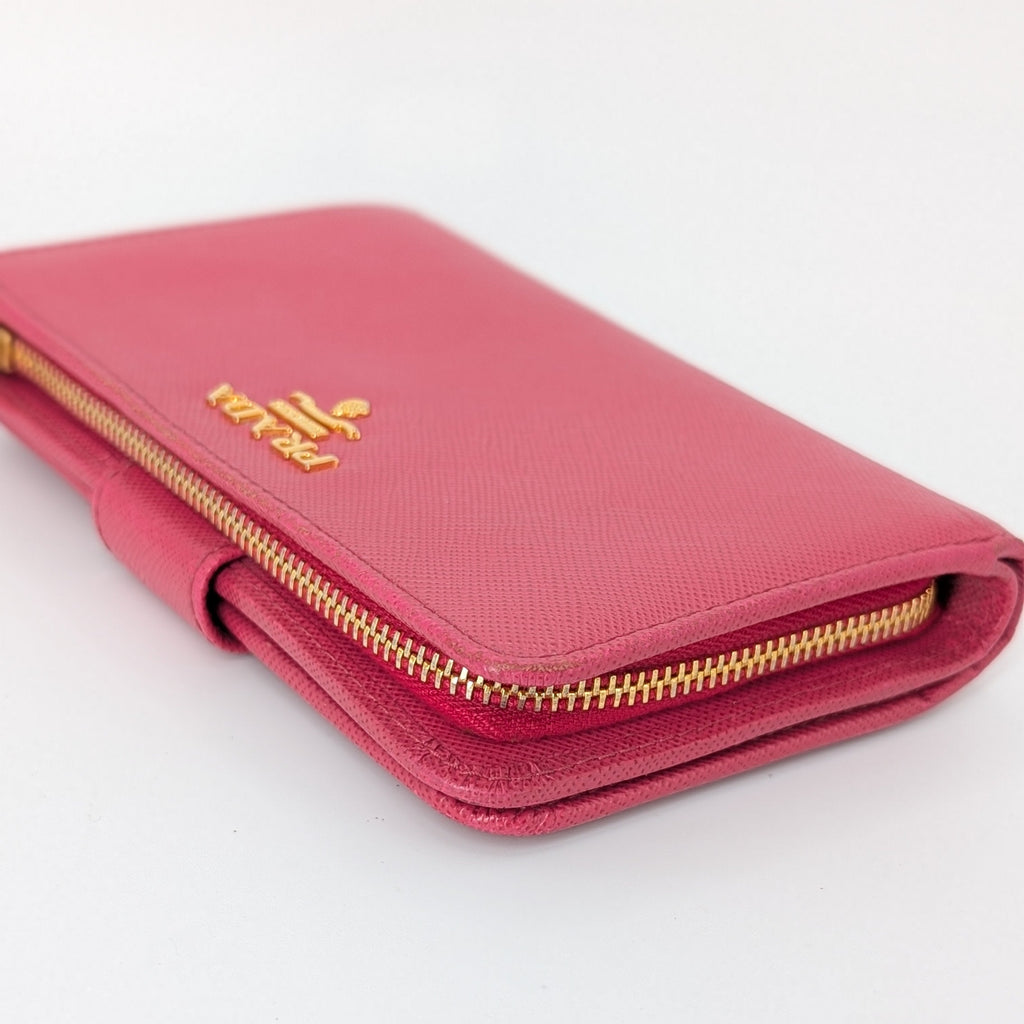 Prada Saffiano Leder Wallet Pink