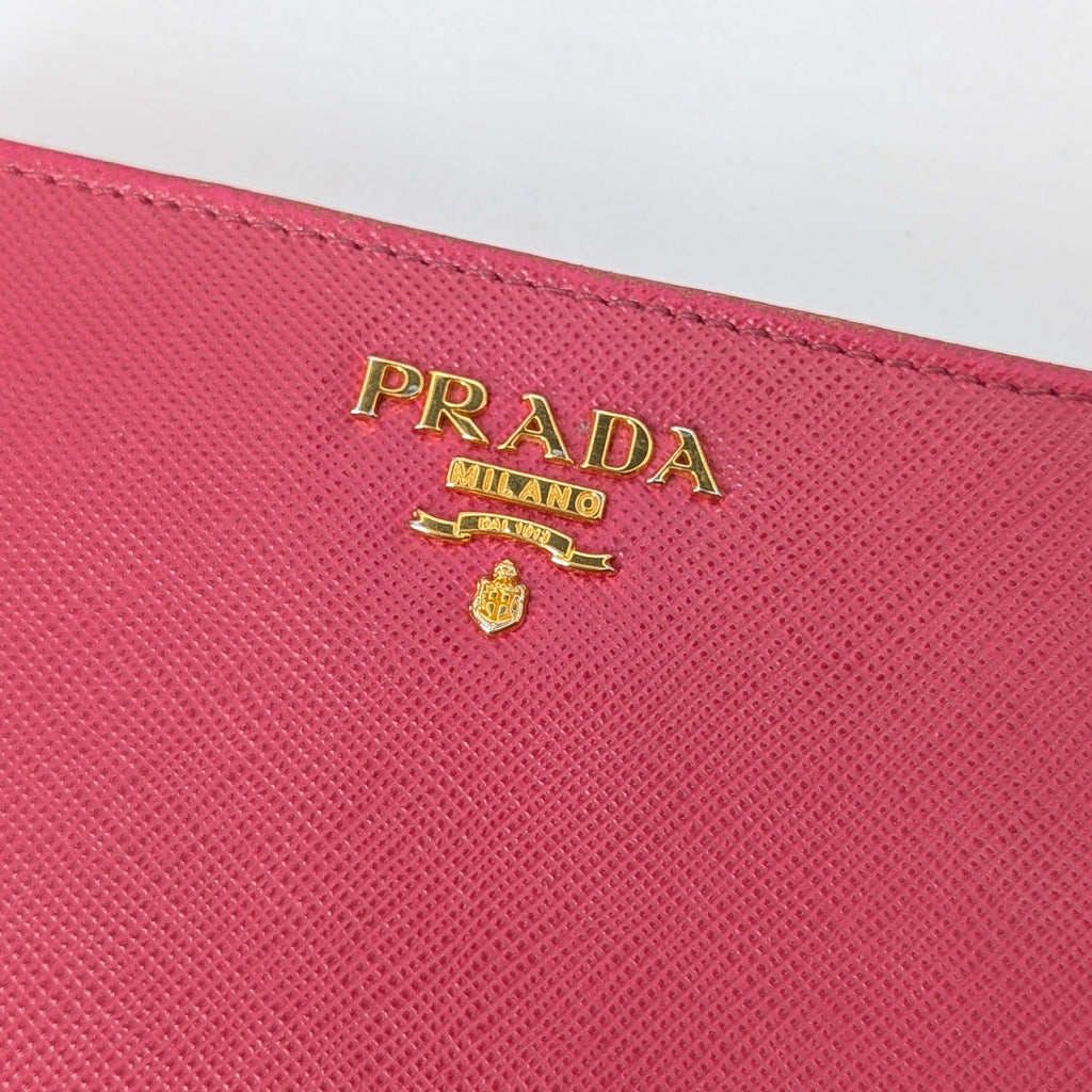 Prada Saffiano Leder Wallet Pink