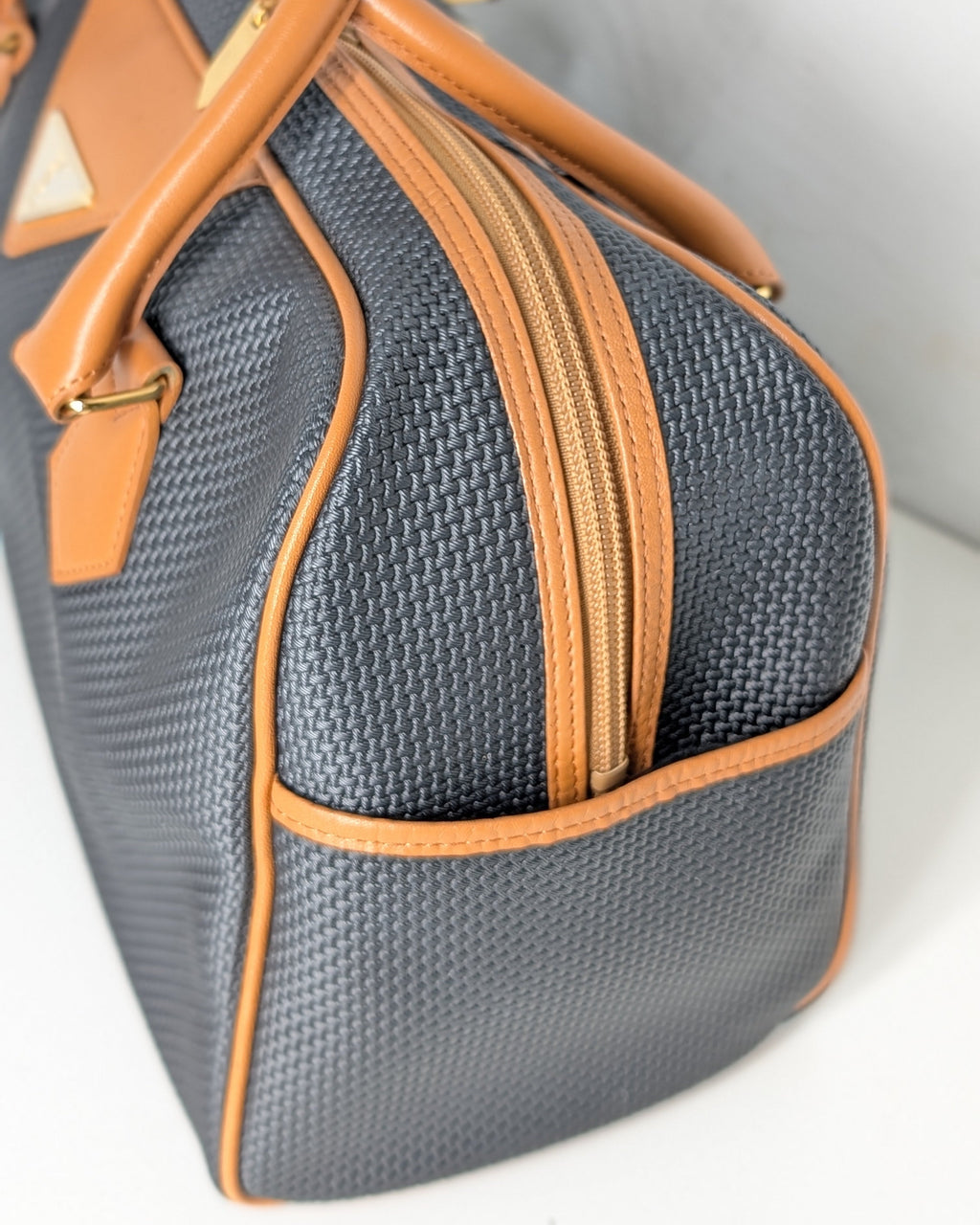 Yves Saint Laurent Vintage Woven Canvas Boston Bag