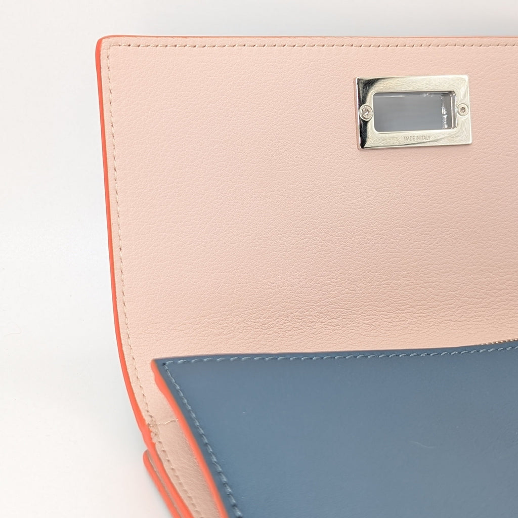 Fendi Selleria Continental Wallet Leder Blau neuwertig