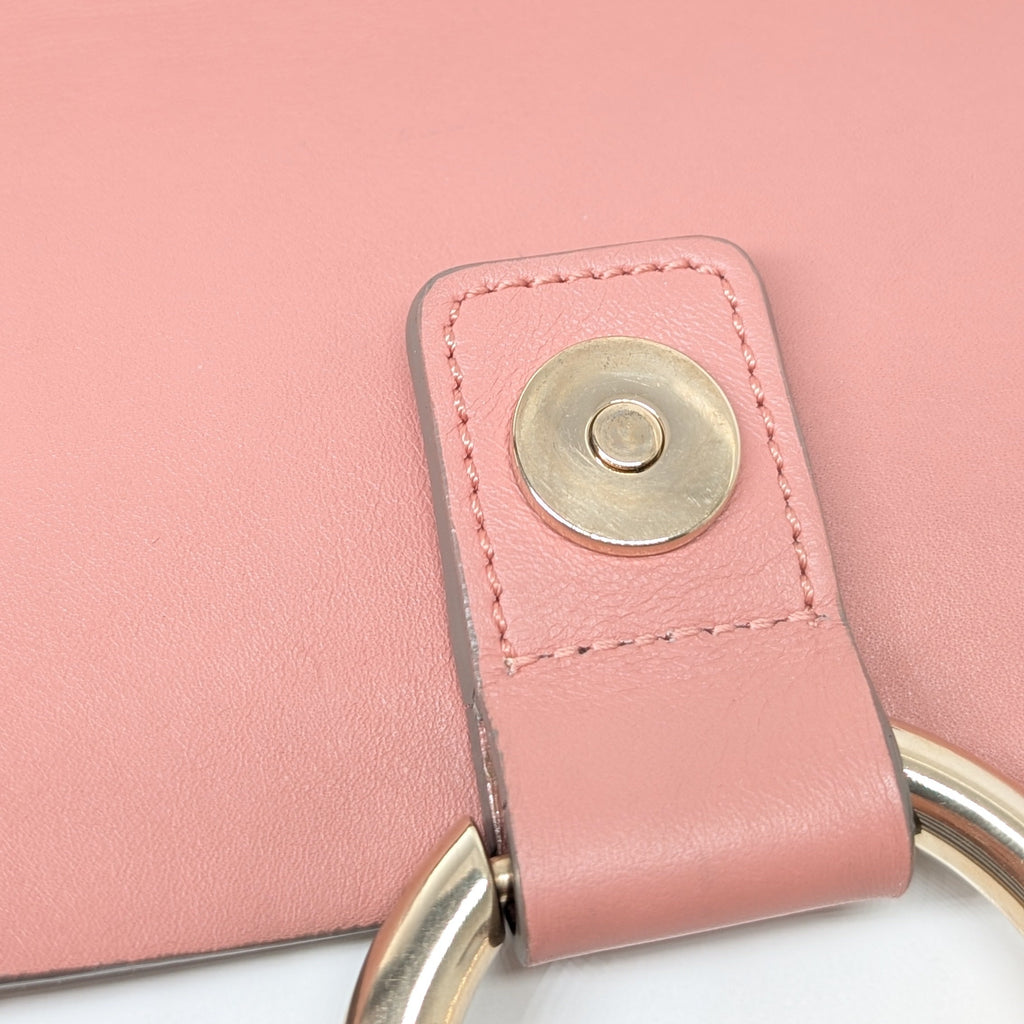 Chloé Faye Small Schultertasche aus rosa Leder und Wildleder
