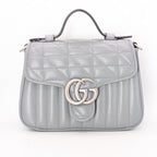 Gucci GG Marmont Monochrome Top Handle Flap Mini Grau