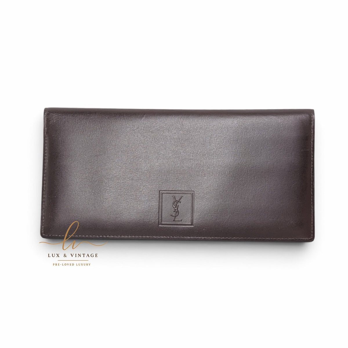 Yves Saint Laurent Long Wallet aus braunem Leder