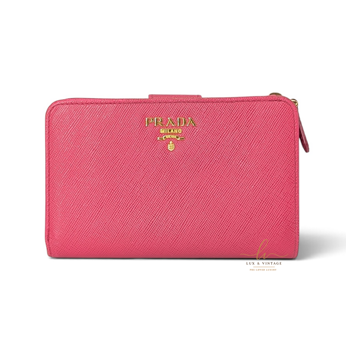 Prada Saffiano Leder Wallet Pink