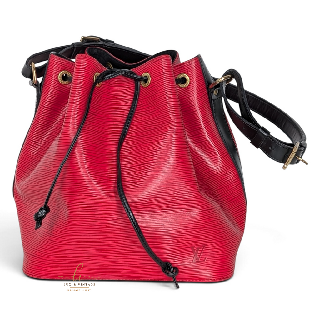 Louis Vuitton Petit Noé Epi Rot Schwarz Vintage