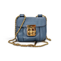 Chloé Mini Elsie Crossbody Bag aus blauem Leder