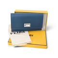 Fendi Selleria Continental Wallet Leder Blau neuwertig