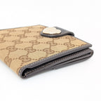 Gucci GG Canvas Compact Wallet mit Herz-Plakette