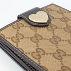 Gucci GG Canvas Compact Wallet mit Herz-Plakette