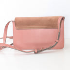 Chloé Faye Small Schultertasche aus rosa Leder und Wildleder