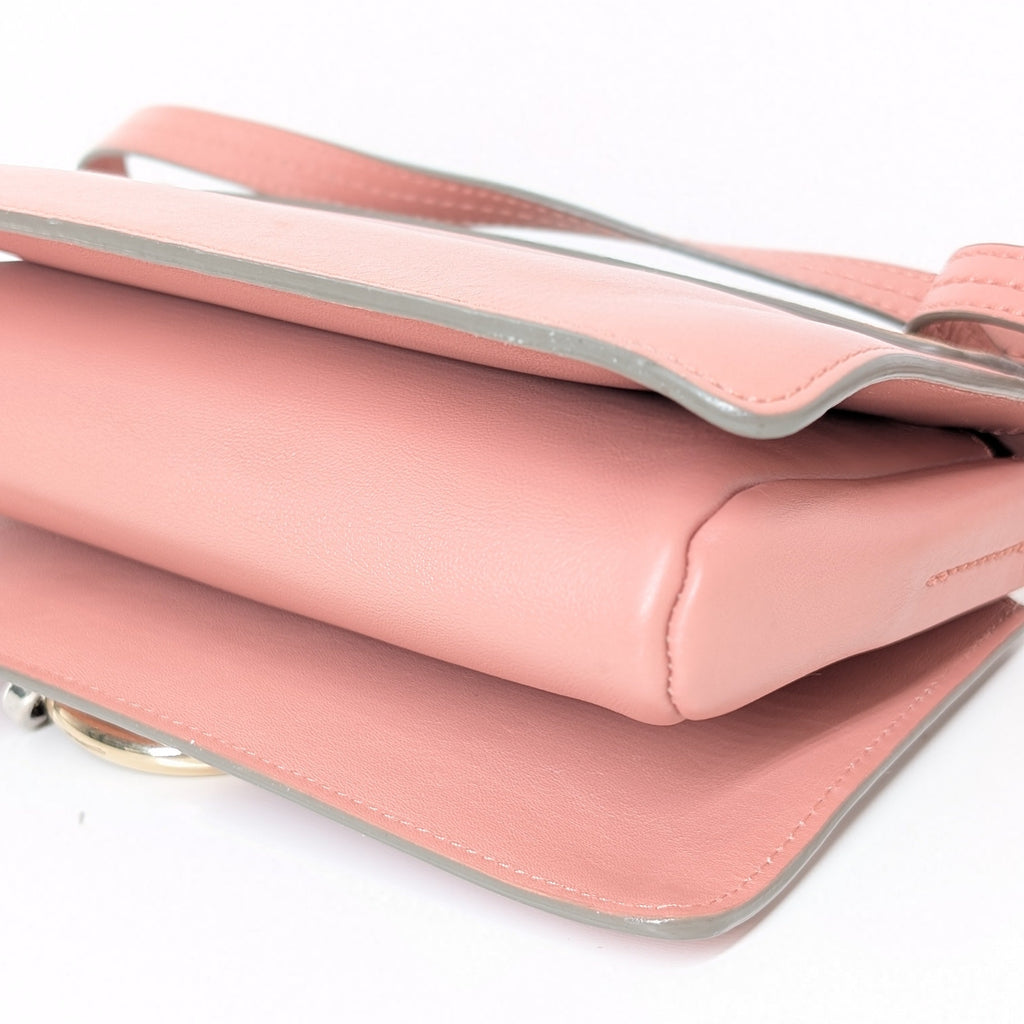 Chloé Faye Small Schultertasche aus rosa Leder und Wildleder