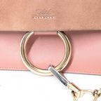 Chloé Faye Small Schultertasche aus rosa Leder und Wildleder