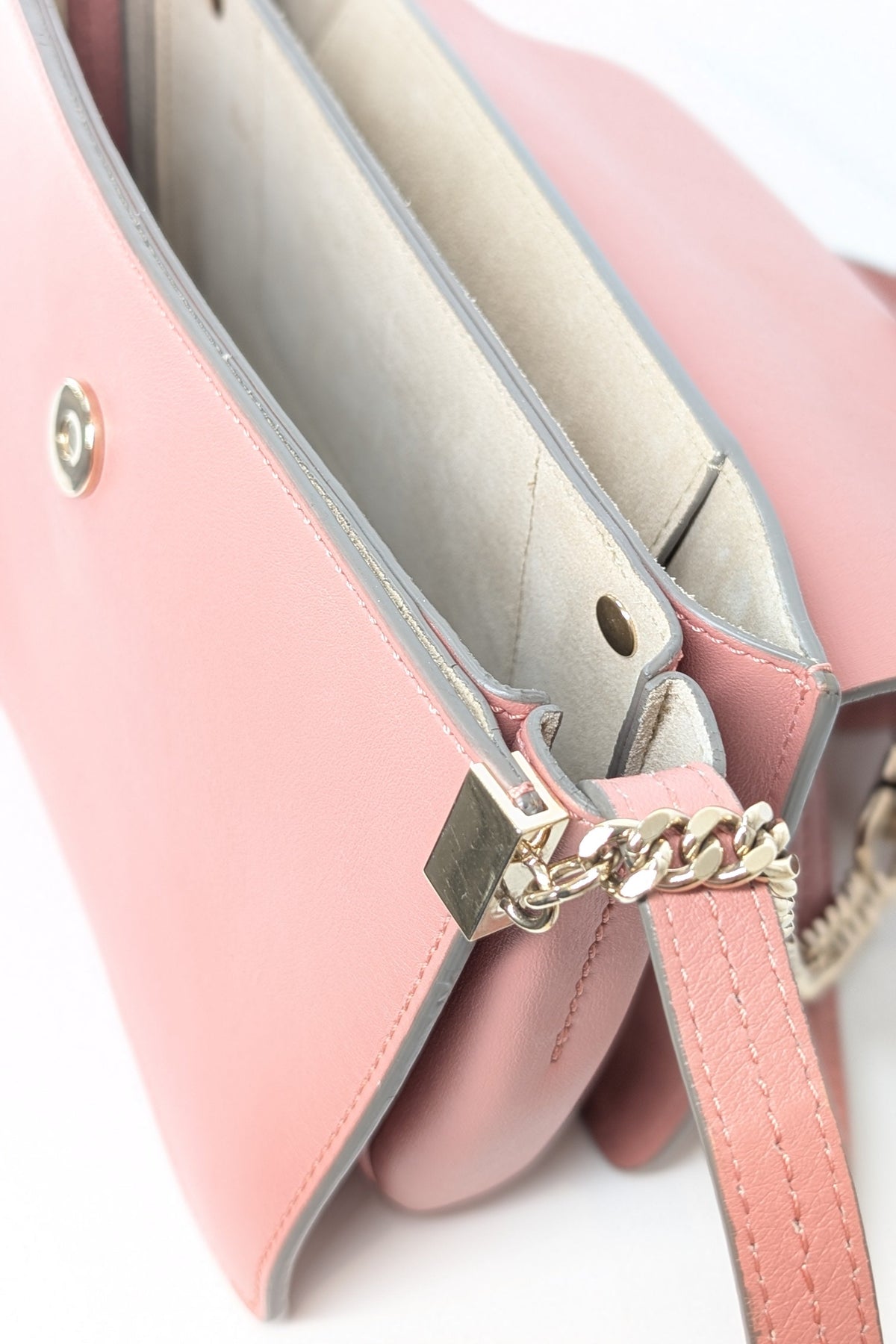 Chloé Faye Small Schultertasche aus rosa Leder und Wildleder