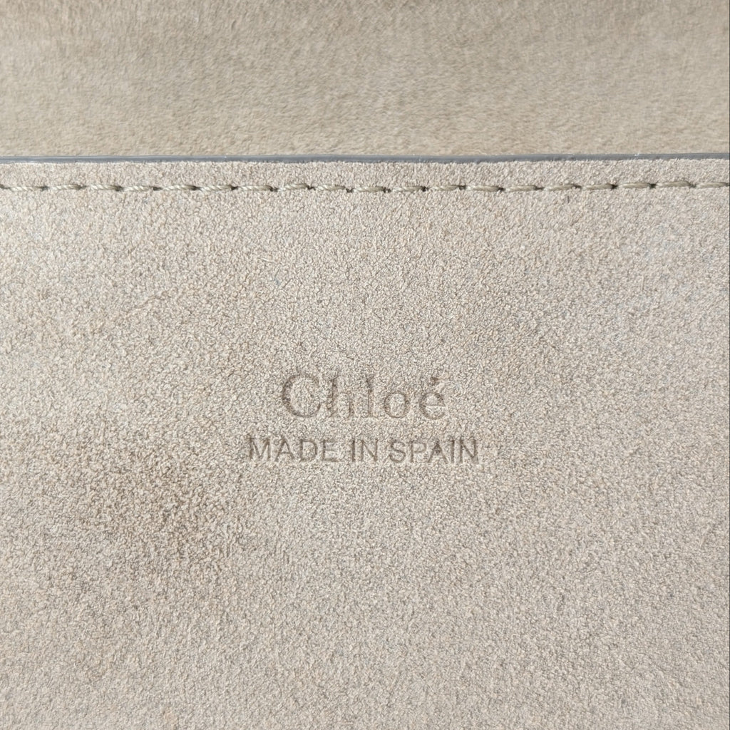 Chloé Faye Small Schultertasche aus rosa Leder und Wildleder