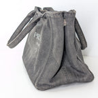 Prada Canapa Small Tote Bag aus anthrazitfarbenem Denim