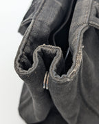 Prada Canapa Small Tote Bag aus anthrazitfarbenem Denim